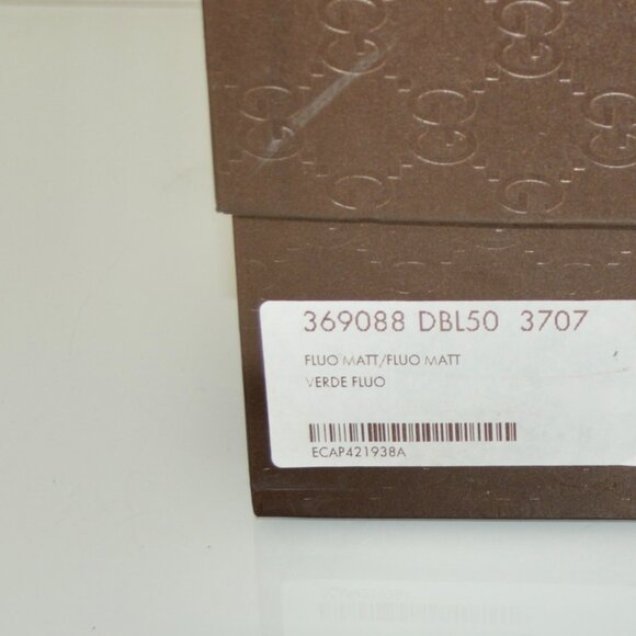 NIB GUCCI LEATHER NEON GREEN TENNIS MENS LOW TOP SNEAKERS - Picture 11 of 11